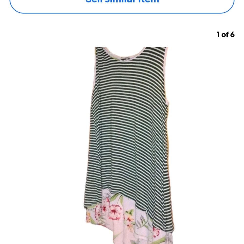 Striped Green and White Tank Top